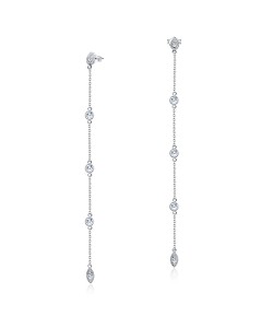 CZ Drop with Chain Silver Earring STC-2162